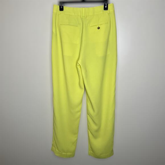 J.Crew Essential Pants 4 City Crepe Lemon Sorbet Trousers Straight Work Pleated - Picture 4 of 11